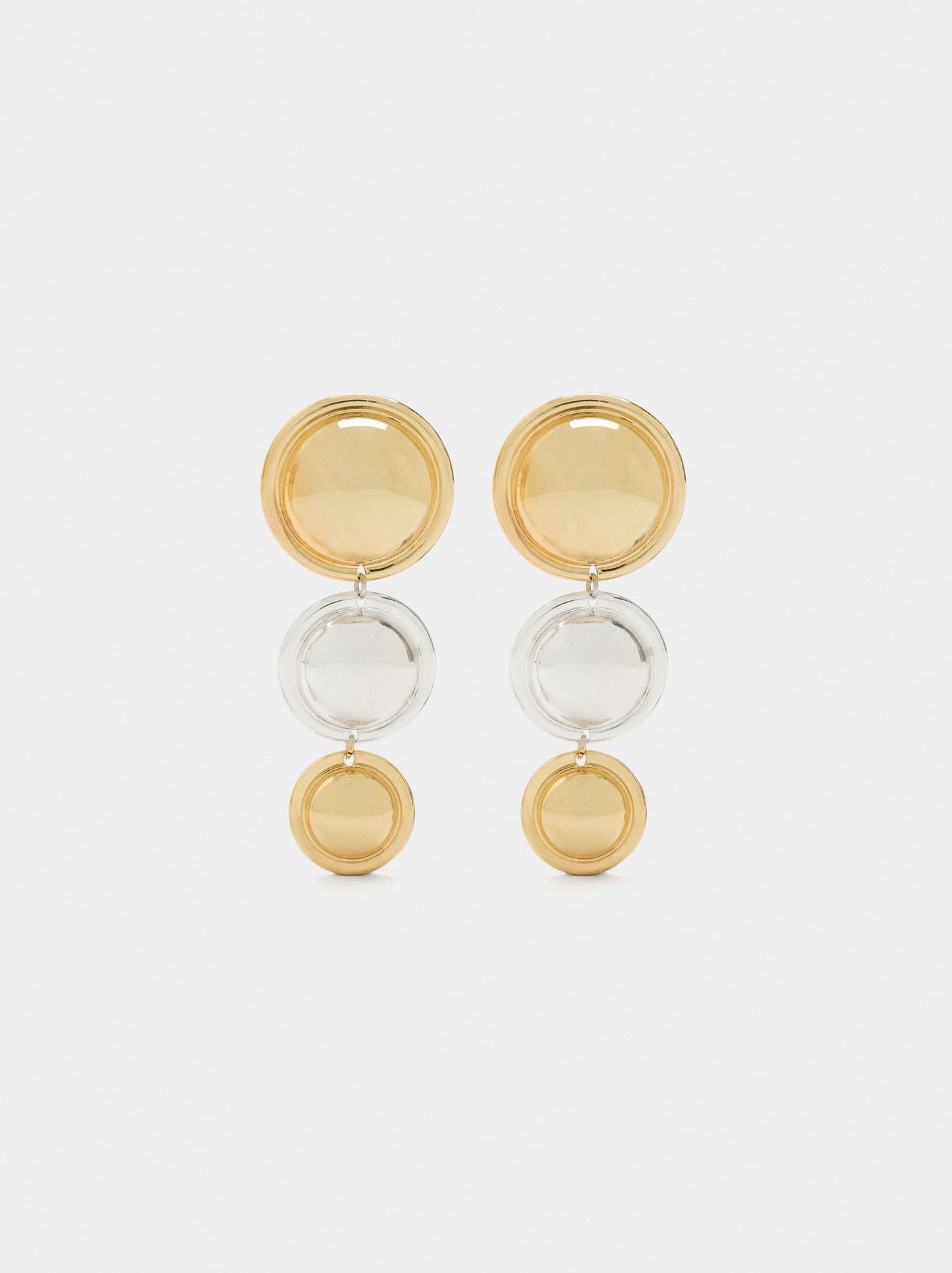 Long Earrings With Bicolor Circles