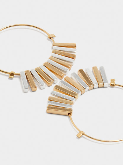 Hoop Earrings With Bicolor Bars