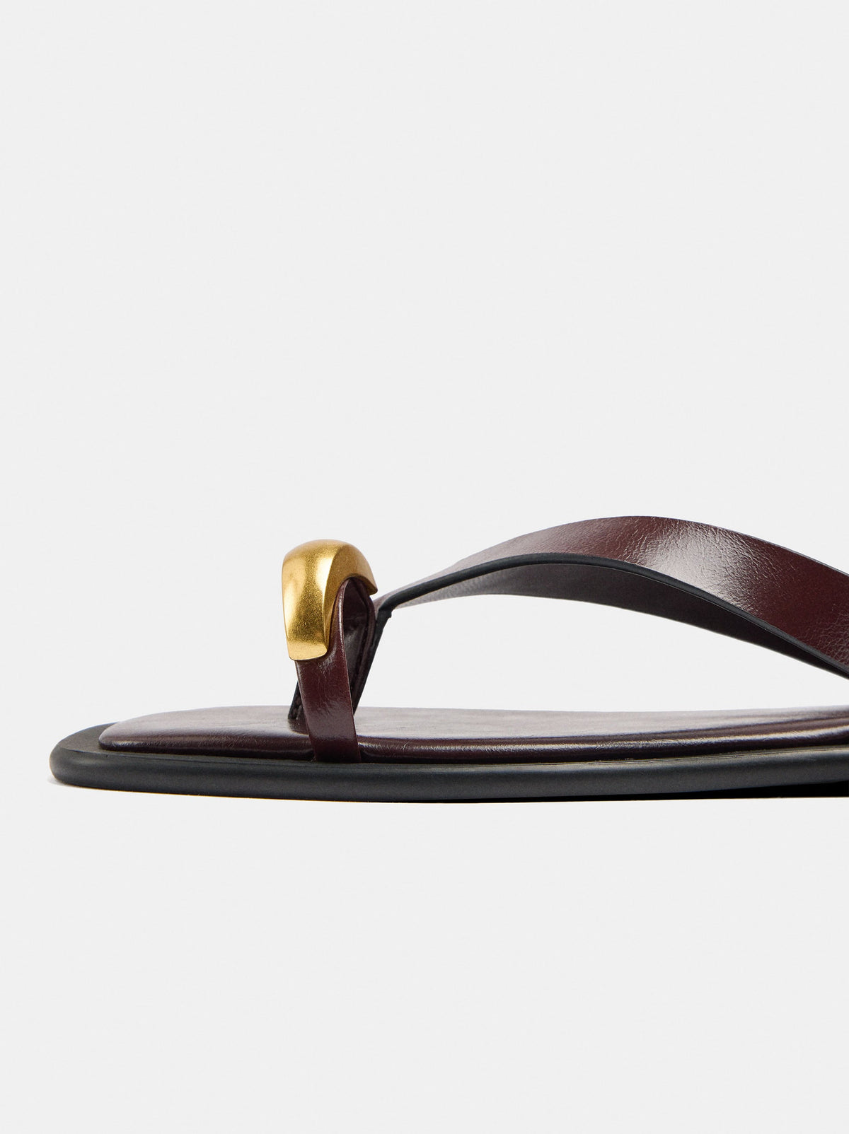 Leather Thong Sandals With Ankle Strap