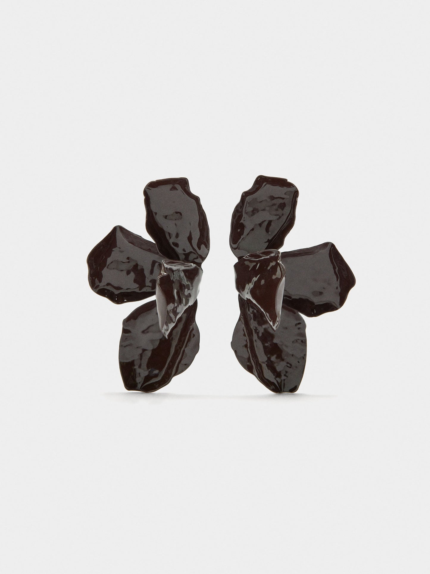 Half-Flower Earrings With Embossed