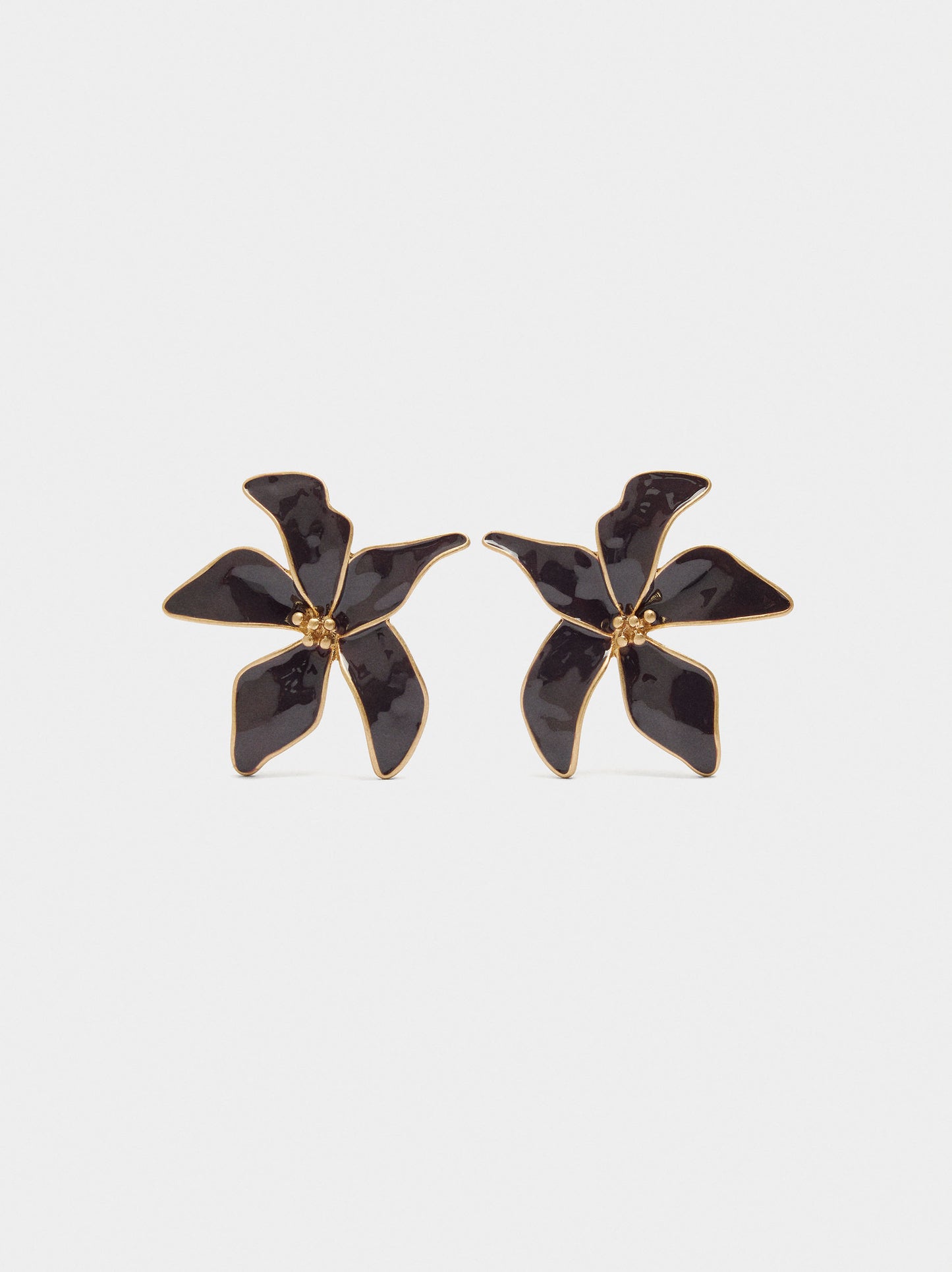 Flower Earrings With Enamel