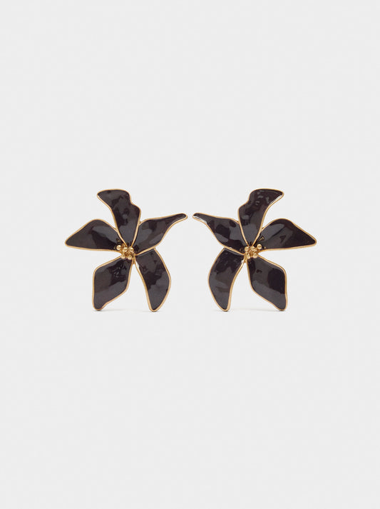 Flower Earrings With Enamel