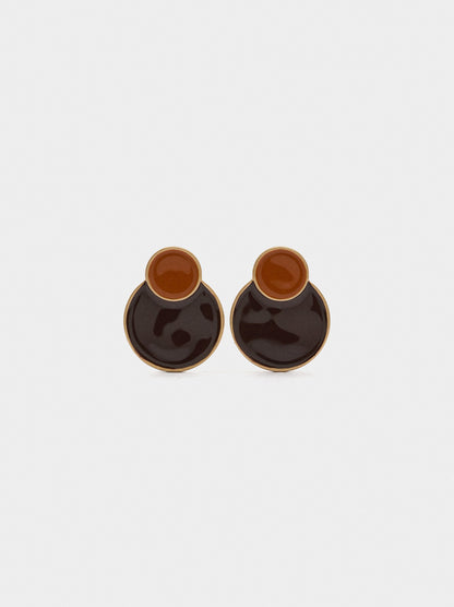 Round Earrings With Enamel