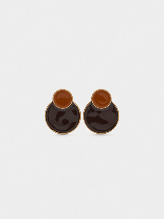Round Earrings With Enamel