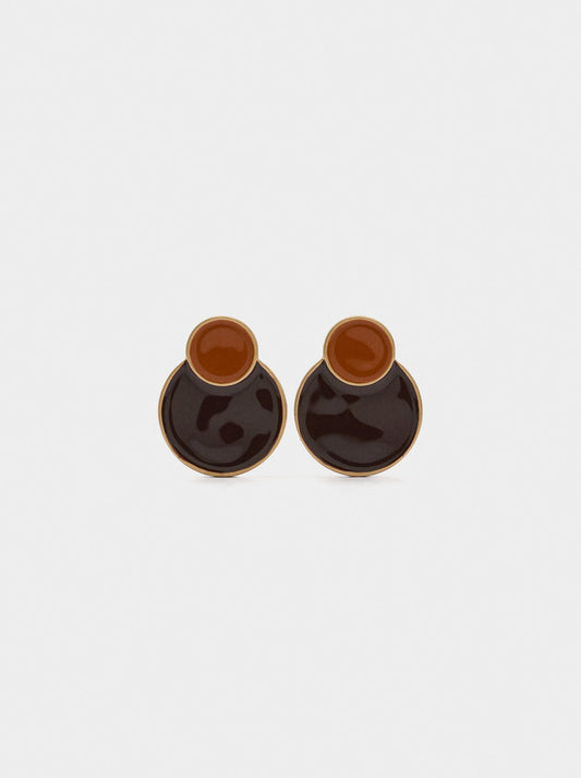 Round Earrings With Enamel