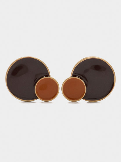 Round Earrings With Enamel