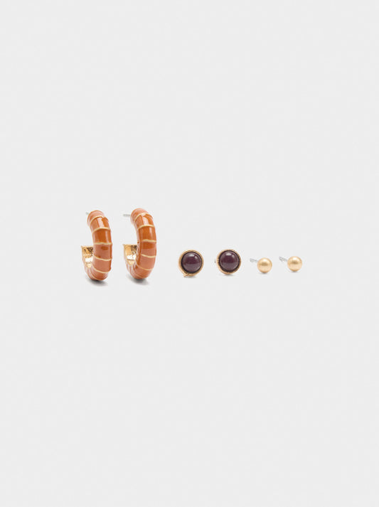 Set Of Earrings With Enamel
