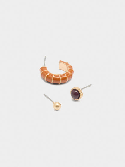 Set Of Earrings With Enamel