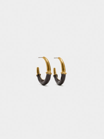 Open Hoop Earrings With Enamel