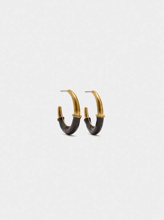 Open Hoop Earrings With Enamel