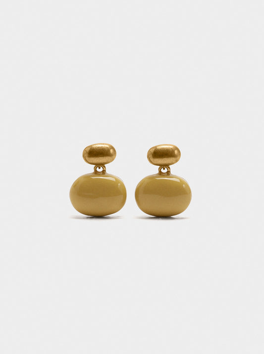Rounded Earrings With Enamel