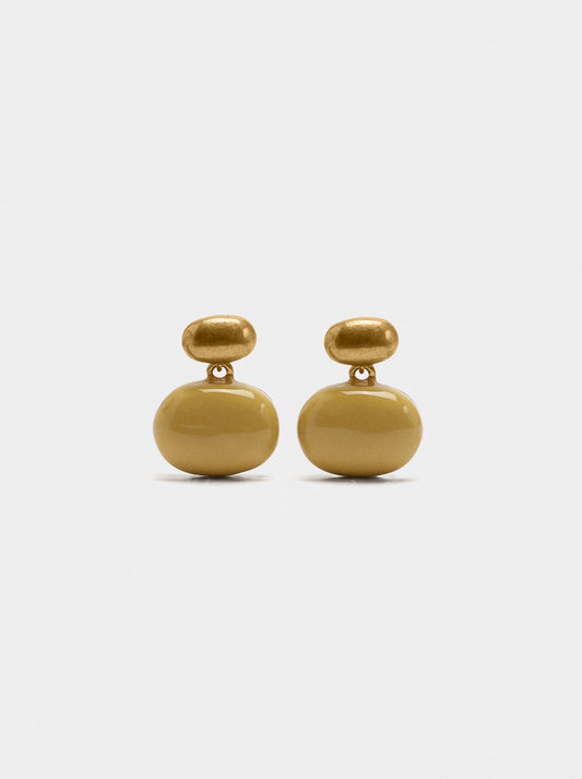 Rounded Earrings With Enamel