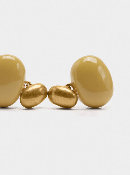 Rounded Earrings With Enamel