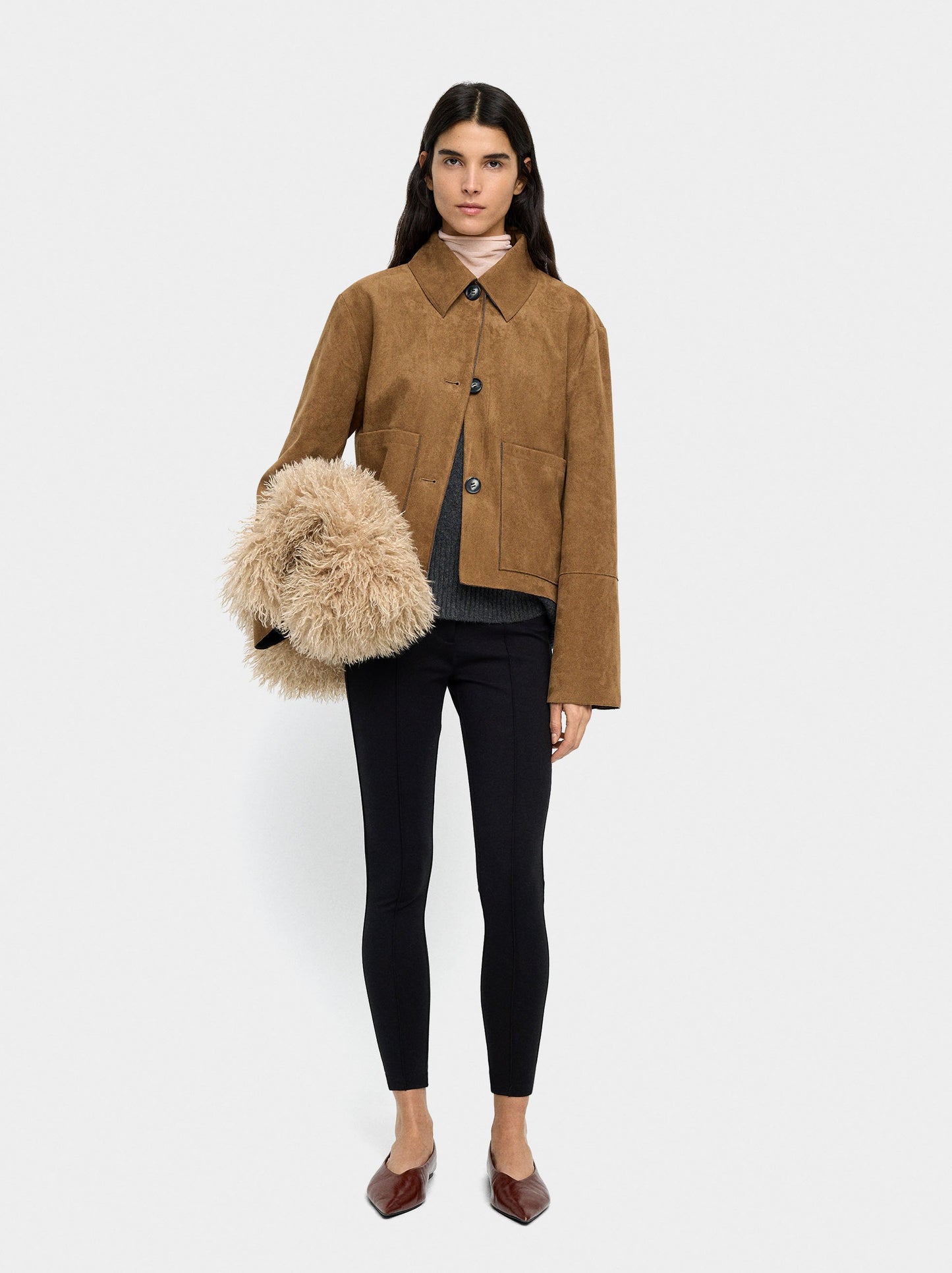 Leather-Effect Jacket With Pockets