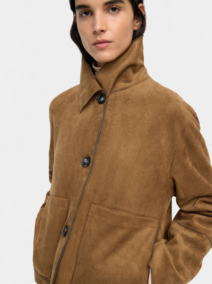 Leather-Effect Jacket With Pockets