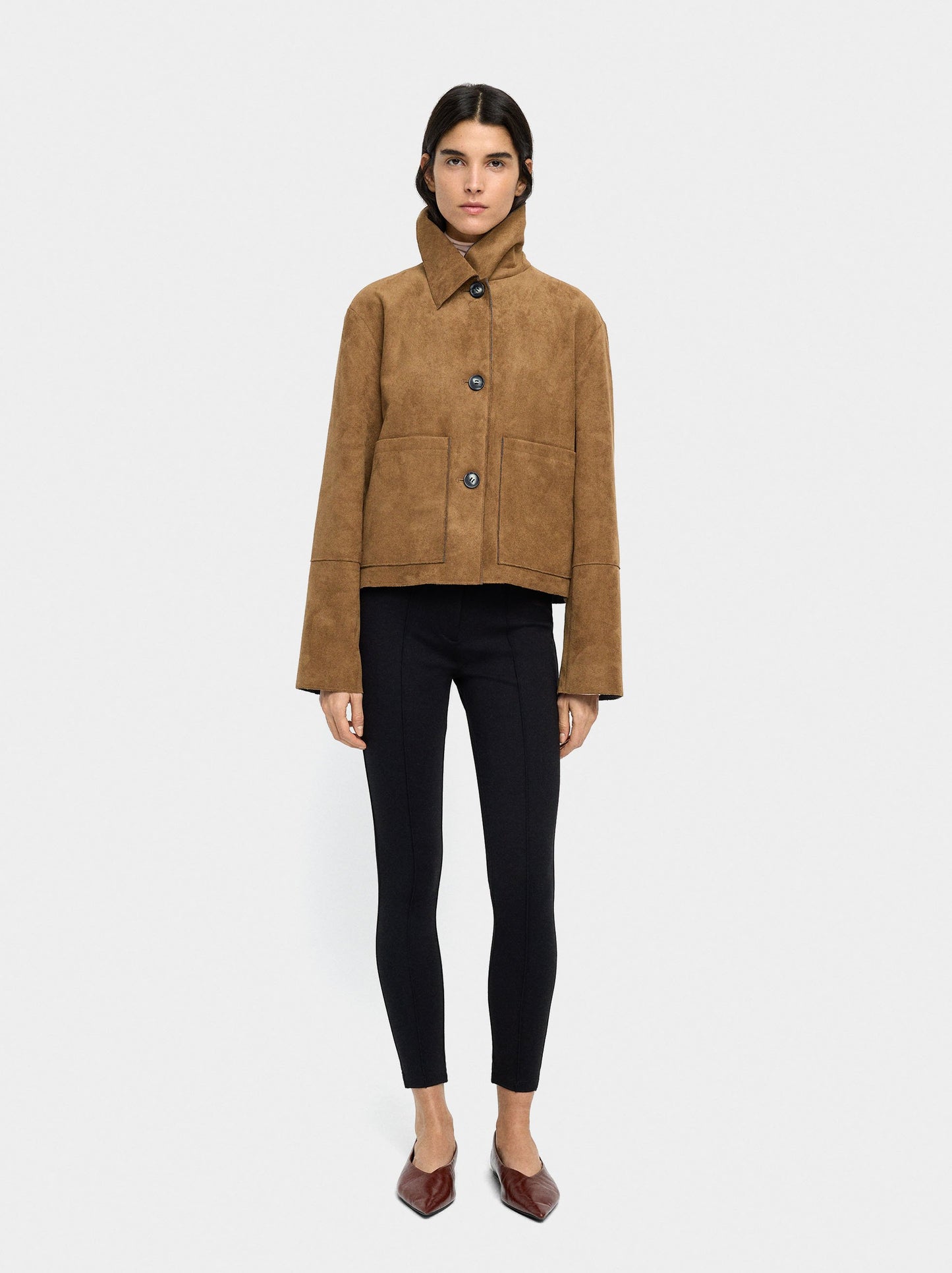 Leather-Effect Jacket With Pockets