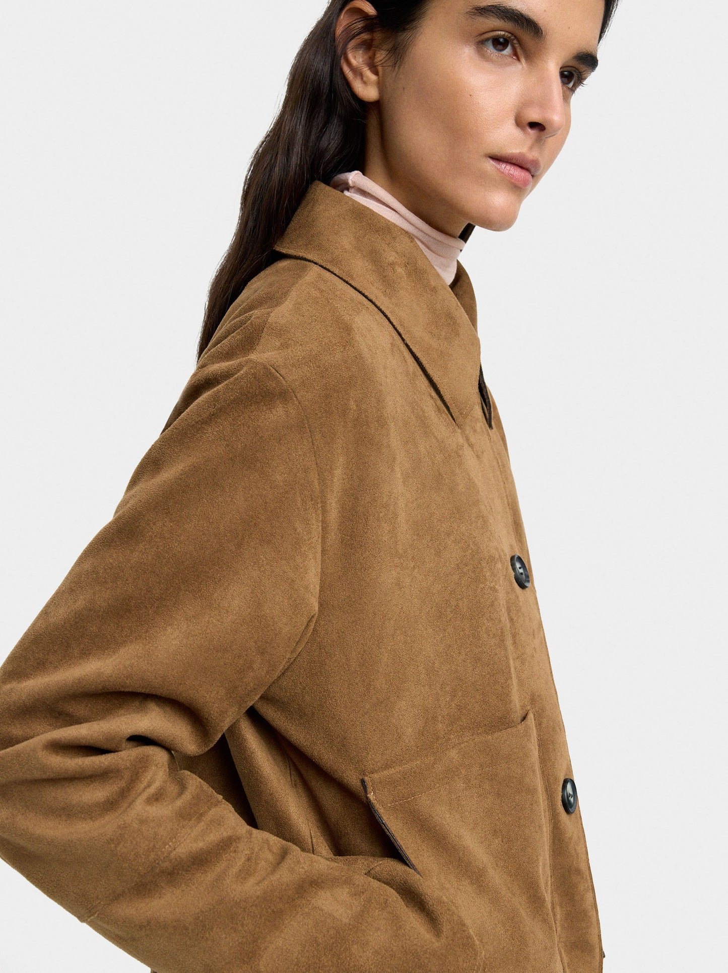 Leather-Effect Jacket With Pockets