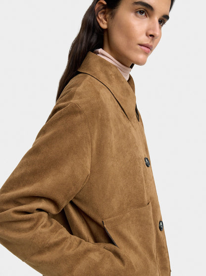 Leather-Effect Jacket With Pockets