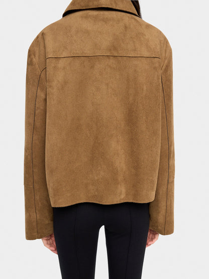 Leather-Effect Jacket With Pockets