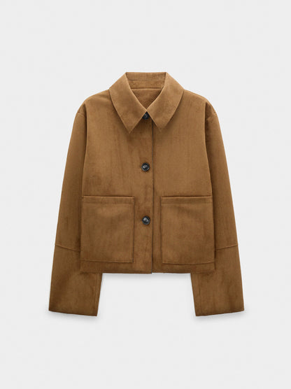 Leather-Effect Jacket With Pockets