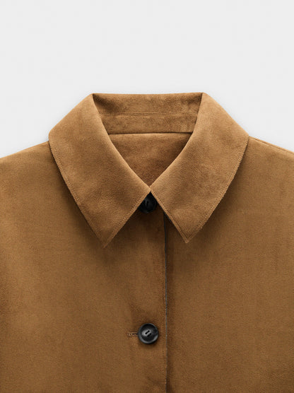 Leather-Effect Jacket With Pockets