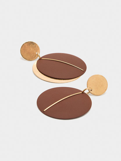 Round Earrings With Enamel