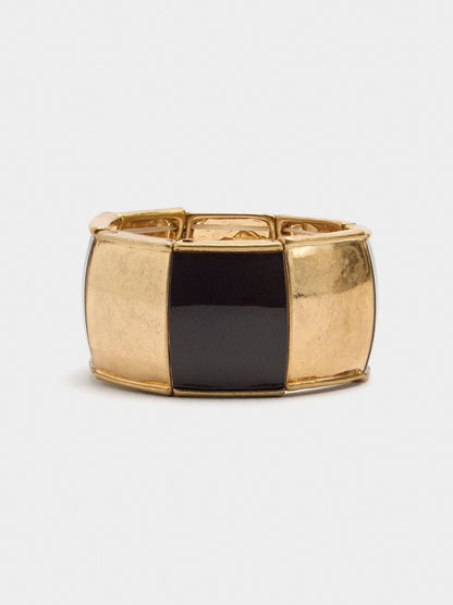 Elastic Bracelet With Enamelled Rectangles