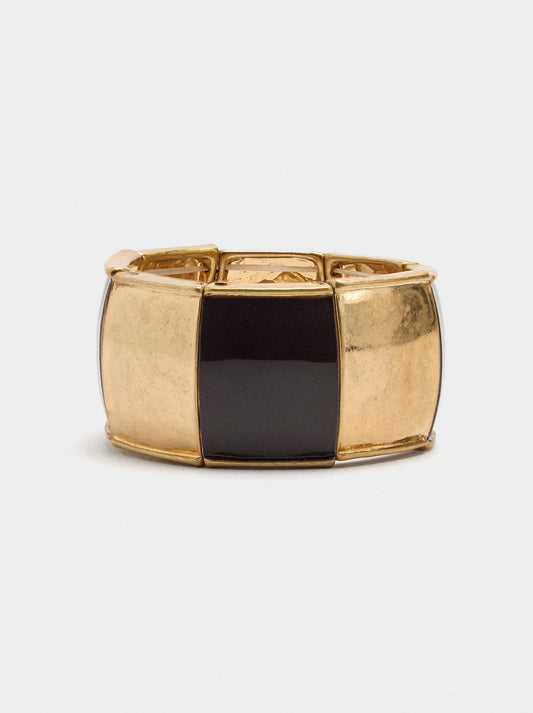 Elastic Bracelet With Enamelled Rectangles