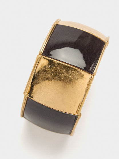 Elastic Bracelet With Enamelled Rectangles