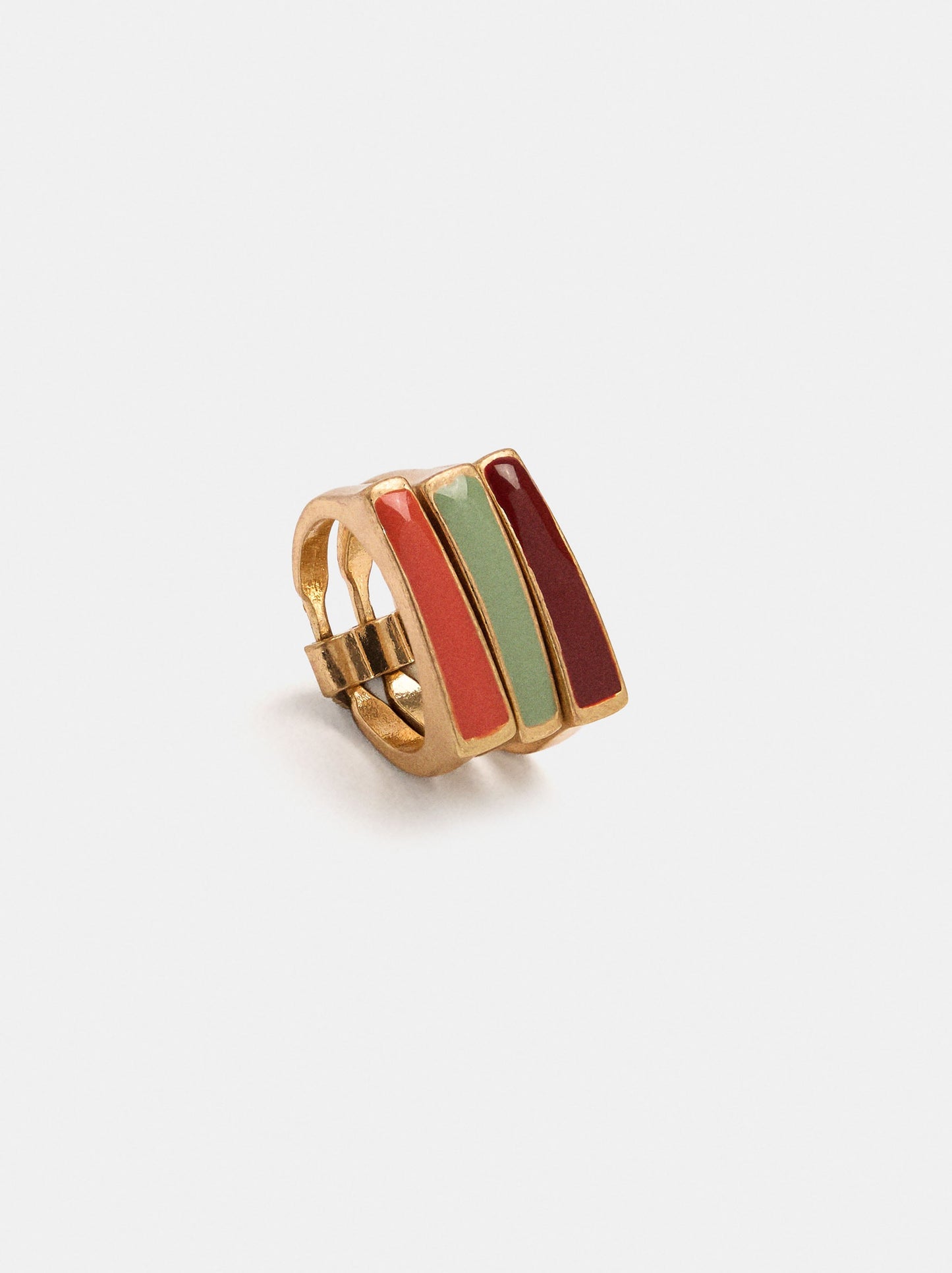 Triple Ring With Enamel