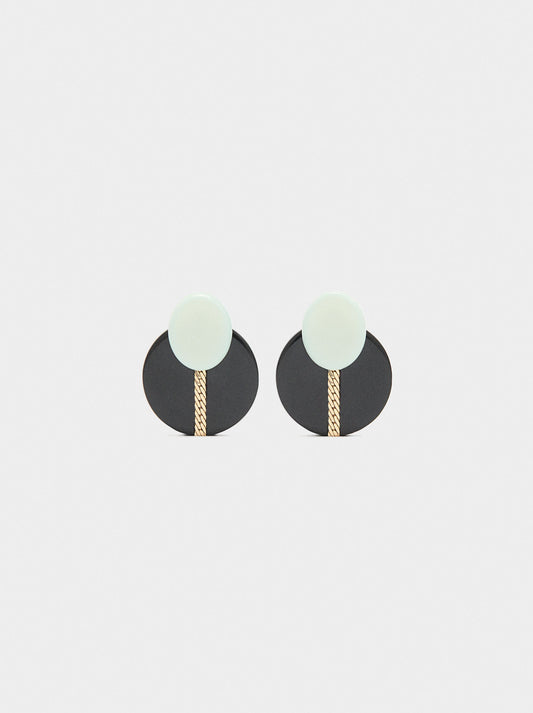 Round Earrings With Resin