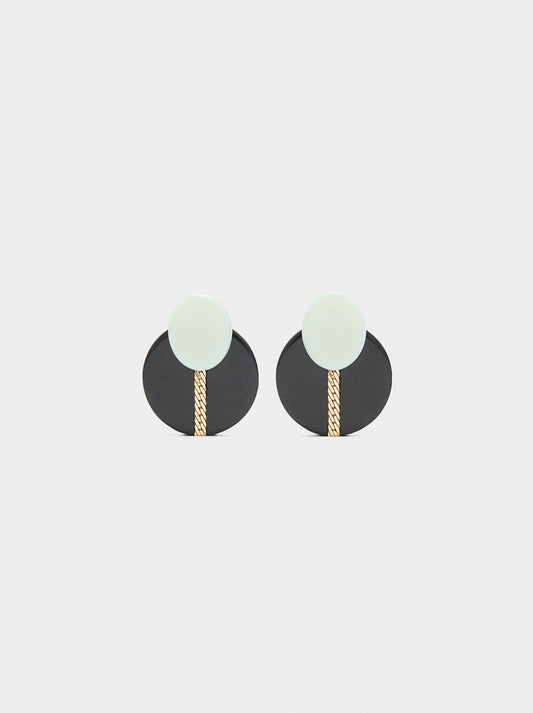 Round Earrings With Resin