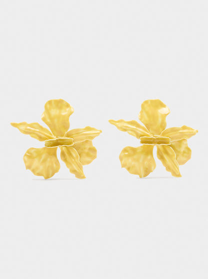 Maxi Flower Earrings With Enamel