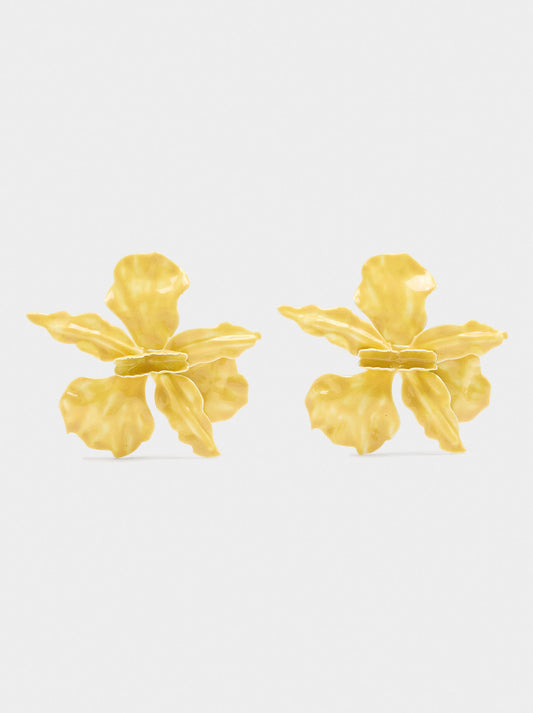 Maxi Flower Earrings With Enamel