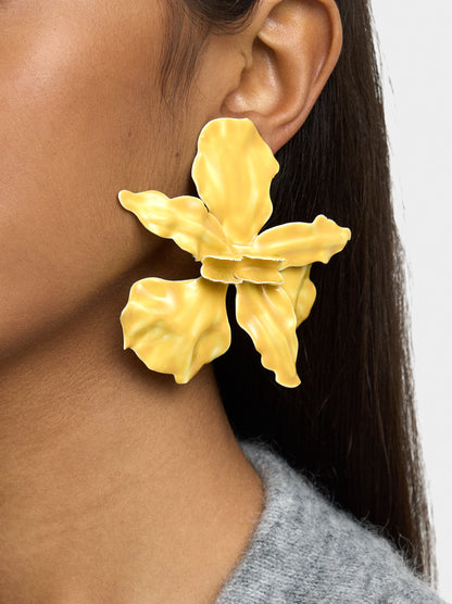 Maxi Flower Earrings With Enamel