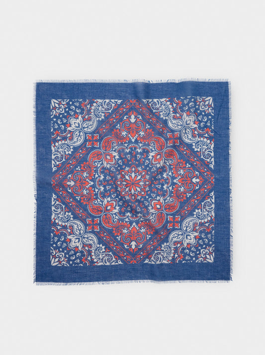 Square Printed Scarf With 100% Cotton