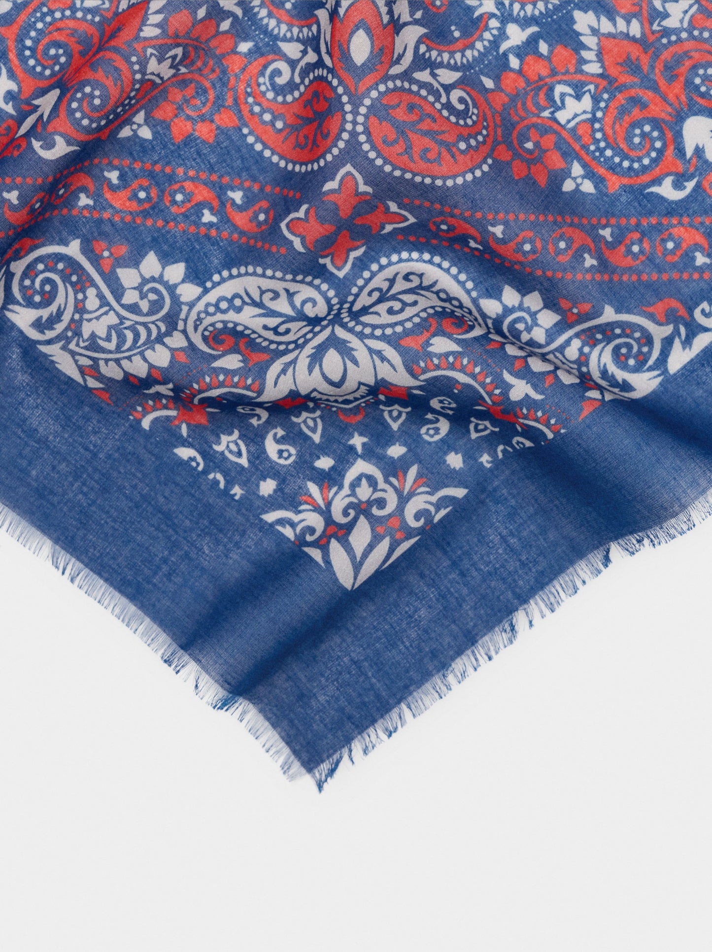 Square Printed Scarf With 100% Cotton