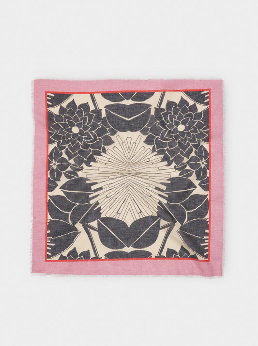 Square Printed Scarf With 100% Cotton