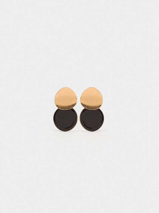 Rounded Earrings With Enamel