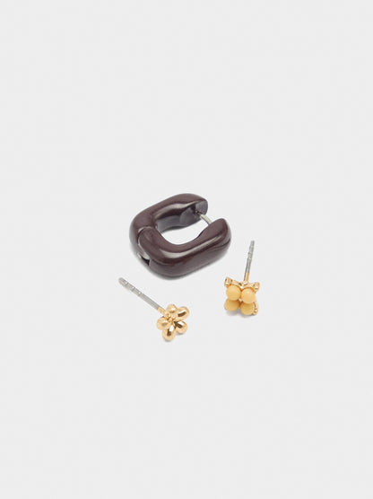 Set Of Earrings With Enamel