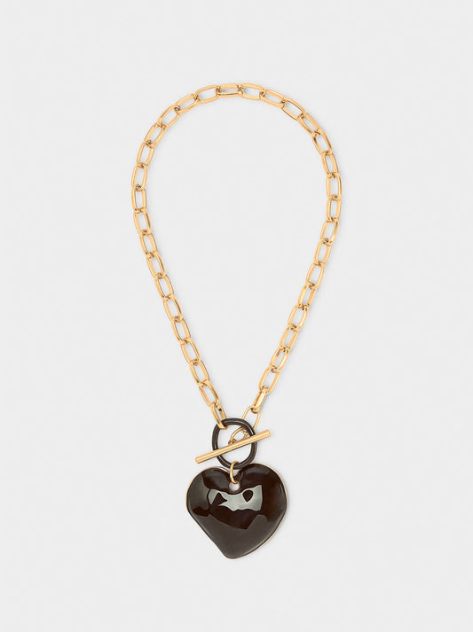 Short Necklace With Heart Pendant