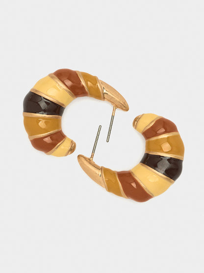 Elongated Earrings With Enamel
