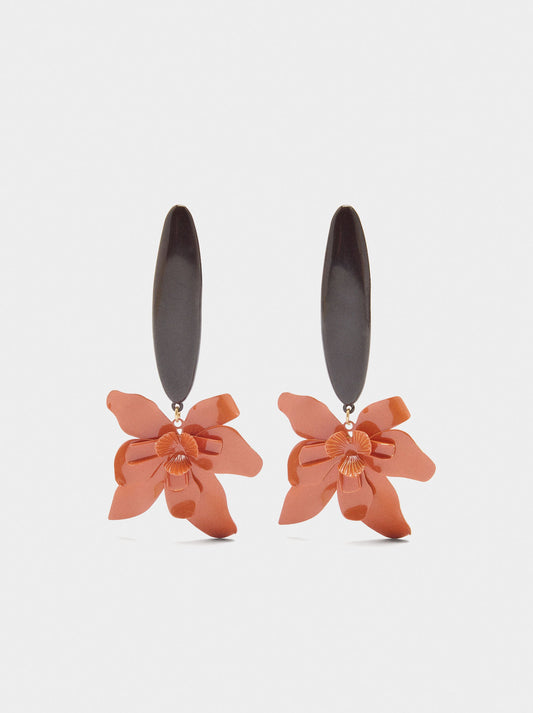 Maxi Flower Earrings With Enamel
