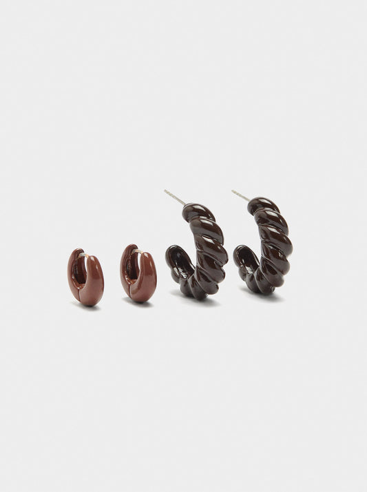 Set Of Earrings With Enamel