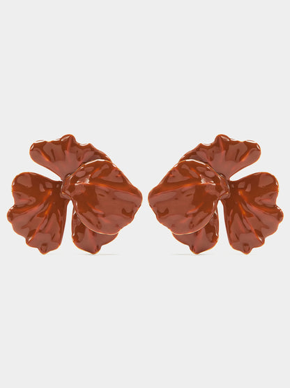 Maxi Flower Earrings With Enamel