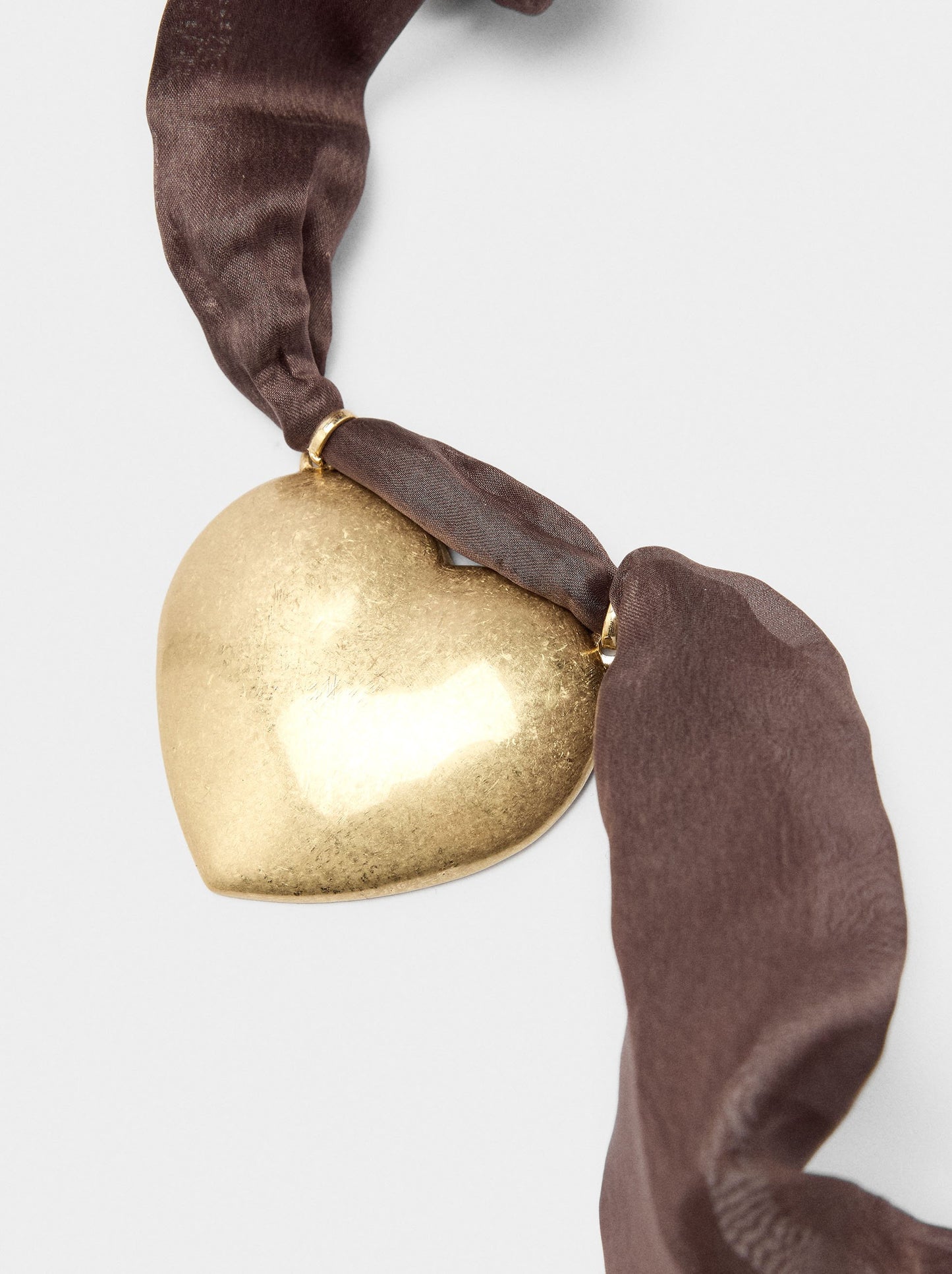 Fabric Necklace With Heart Pendant