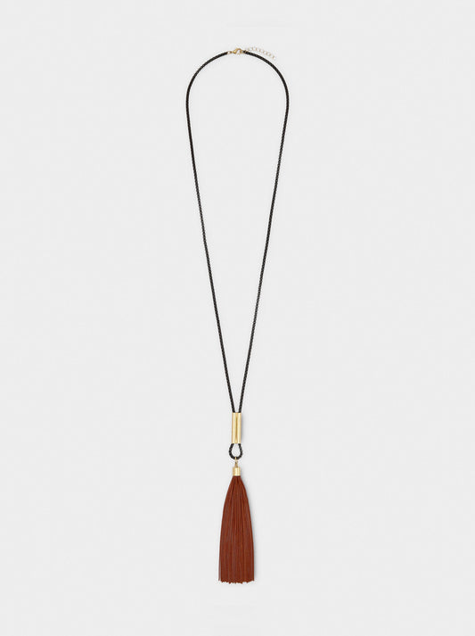 Long Pendant Necklace With Fringes