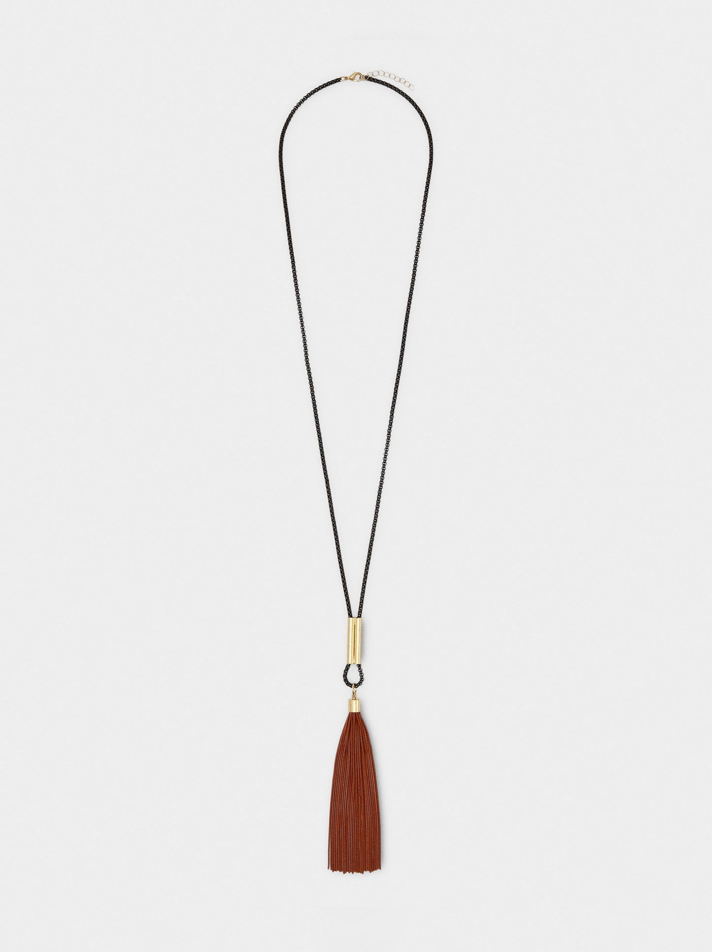 Long Pendant Necklace With Fringes