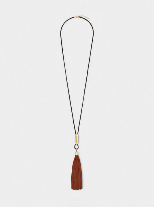 Long Pendant Necklace With Fringes