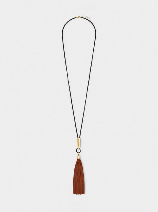 Long Pendant Necklace With Fringes